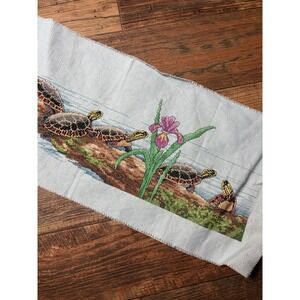 Elsa Williams Spring Turtle On A Log Counted Cross Stitch